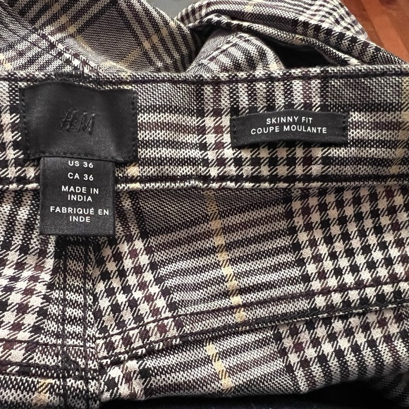 Skinny Fit Twill Pants - Dark gray/plaid - Men - Picture 2 of 5